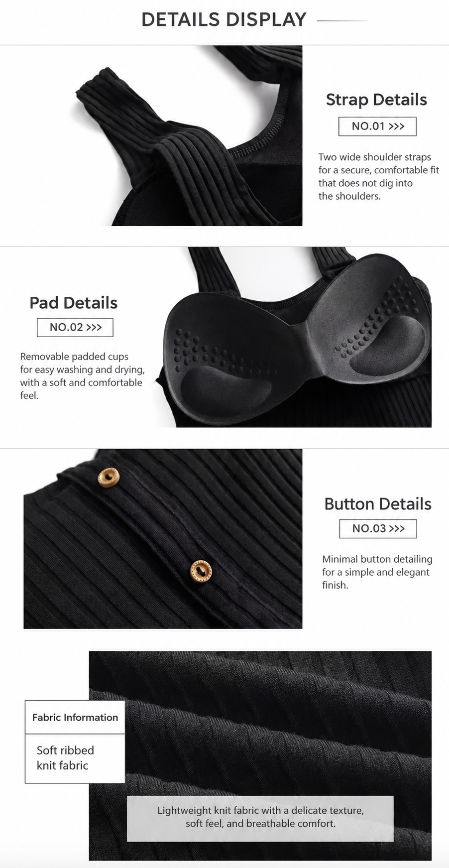Élan Ribbed Button Top