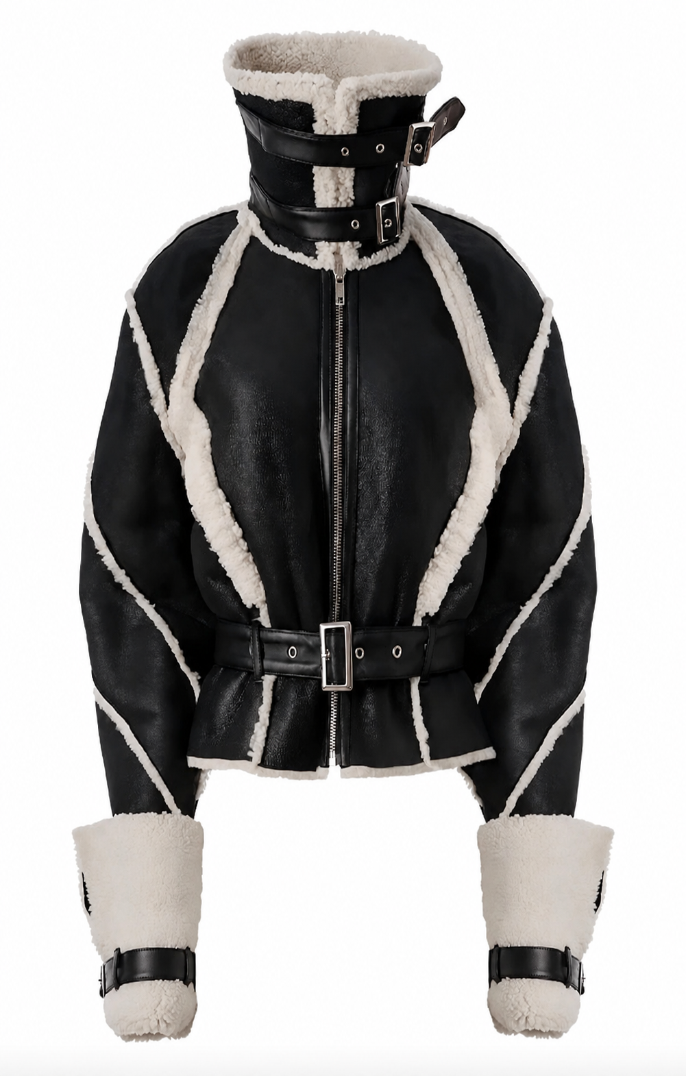 Aurelia Shearling Belted Jacket