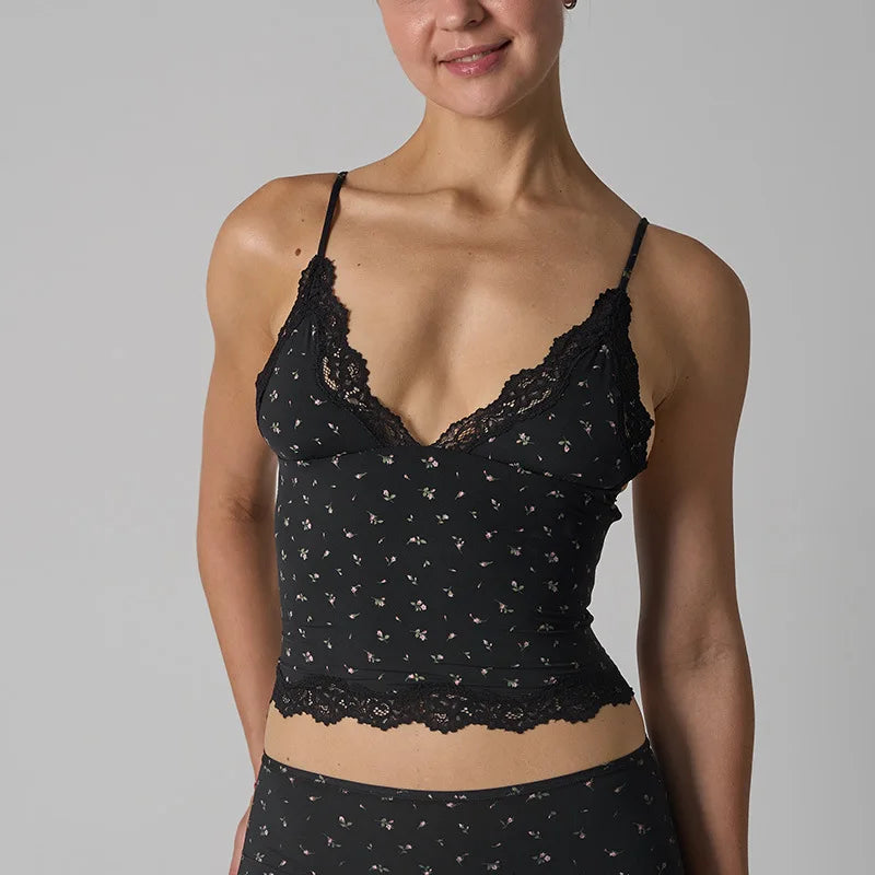 Thin Sleeveless Vest Skin-friendly Sexy Lace Camisoles Adjustable Deep V Suspenders Women Lingerie Underwear Tanks Lady Tanktop