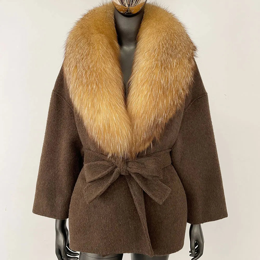 Celeste Fur-Collar Coat