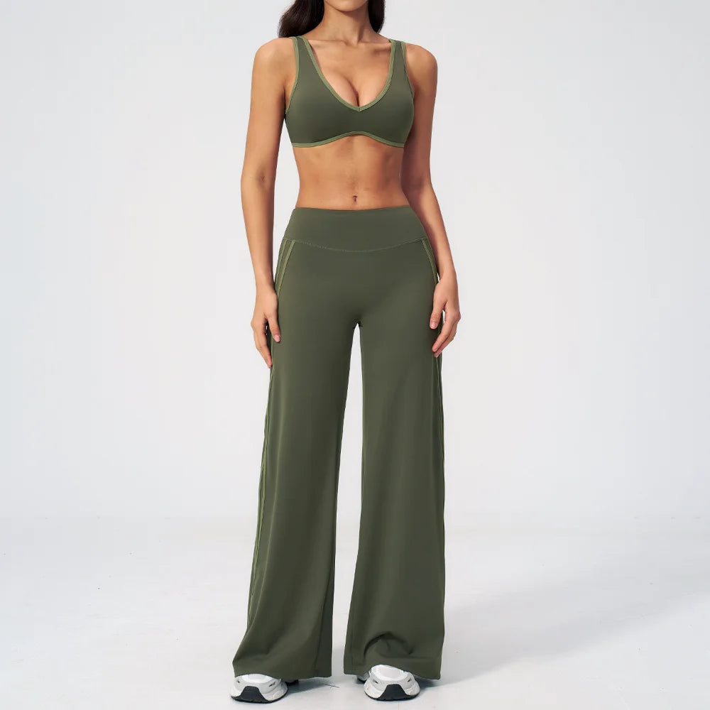 Sports Set 2pcs Yoga Suit Quick-dry Gym Running Set Workout Bra Capri Pants Sports Outfits Ventilate Sportswear Women Tracksuit