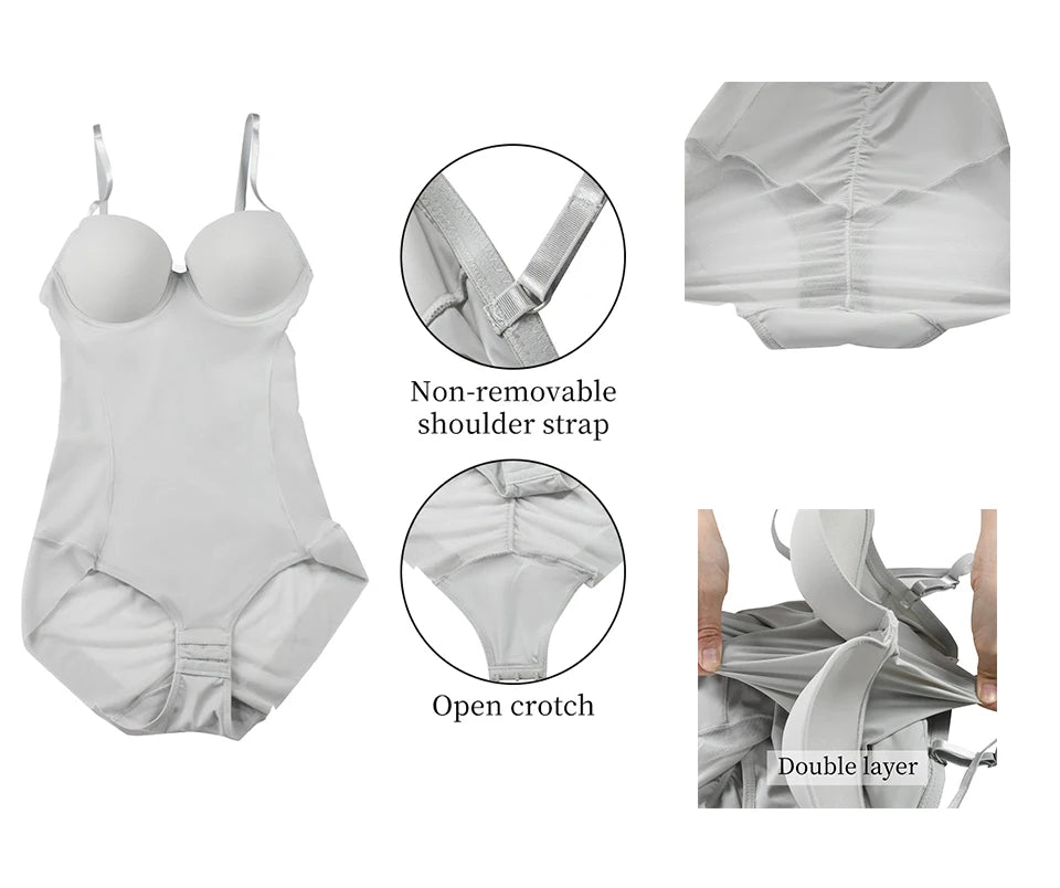 Bodysuit Women Shapewear Body Shaper With Cup Compression Bodies Belly Sheath Waist Trainer Reductive Slimming Underwear