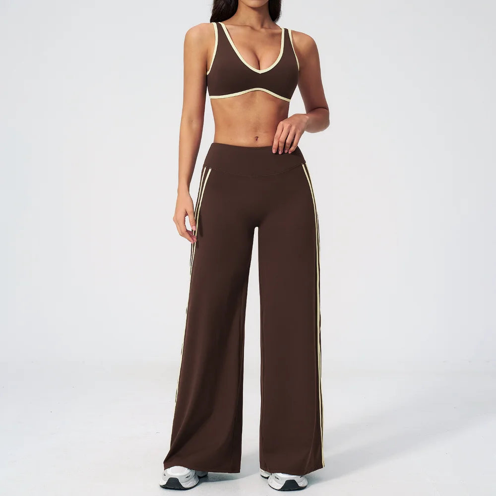 Sports Set 2pcs Yoga Suit Quick-dry Gym Running Set Workout Bra Capri Pants Sports Outfits Ventilate Sportswear Women Tracksuit