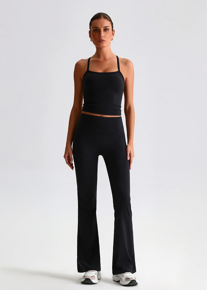 New Arrival Hot Sale Women's Solid 2-Piece Yoga Set Eco-Friendly Breathable Lightweight Quick Dry Spandex/Nylon High Quality OEM