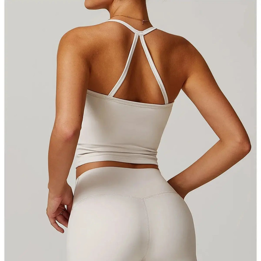 Women's Cross Back Yoga Sports Bra Gym Tank Top Push-Up Workout Bra Fitness Vest Comfortable 'Naked Feeling'Gym Bra Fitness Wear