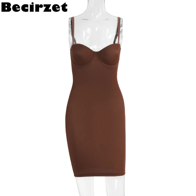 Becirzet Dresses For Woman Slimming Slips Mini Straight Tube Dress Body Shaper Body Underwear Party Sexy Female Clothes