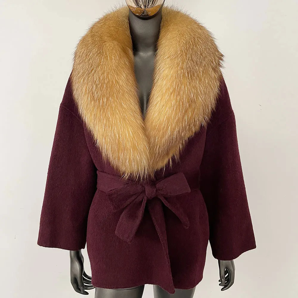 Celeste Fur-Collar Coat