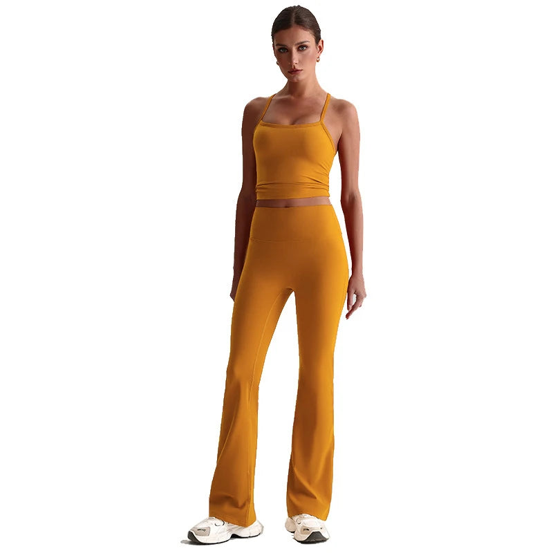 New Arrival Hot Sale Women's Solid 2-Piece Yoga Set Eco-Friendly Breathable Lightweight Quick Dry Spandex/Nylon High Quality OEM