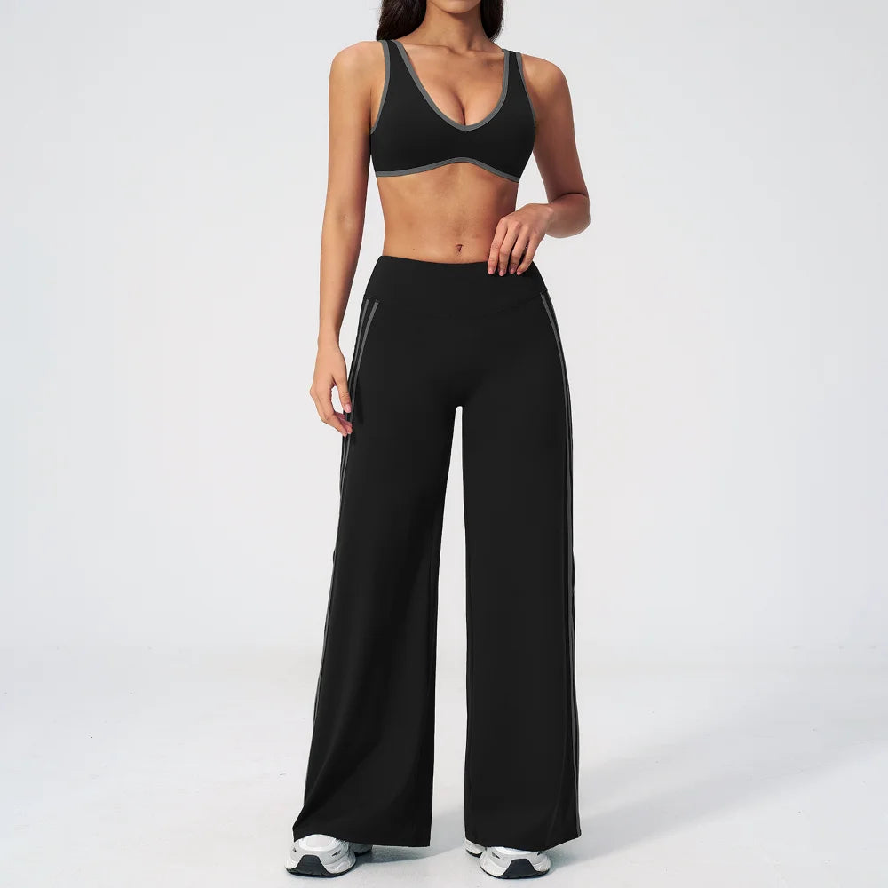 Sports Set 2pcs Yoga Suit Quick-dry Gym Running Set Workout Bra Capri Pants Sports Outfits Ventilate Sportswear Women Tracksuit