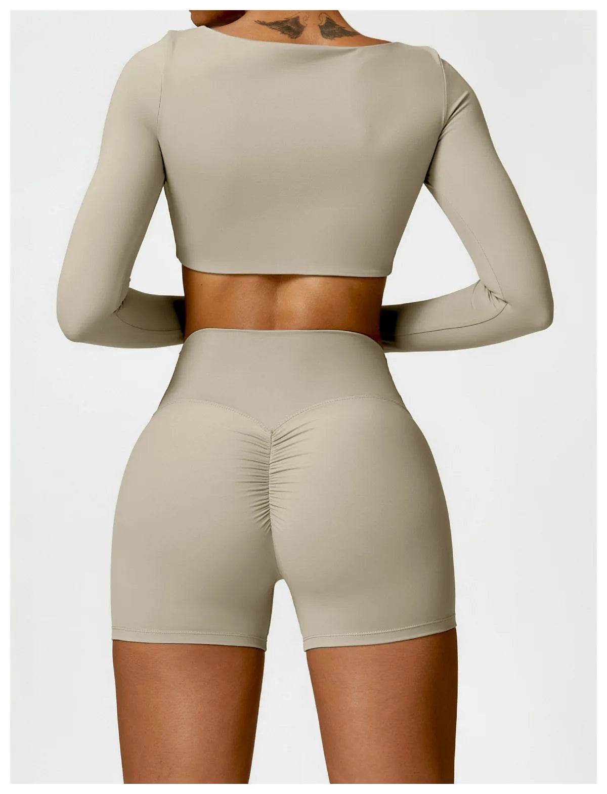 New Summer Long sleeve Shirt Sports Set Women Fitness Yoga Suit Crop Top High Waist Gym Set Women Quick-Dry 2Pcs Yoga Clothes