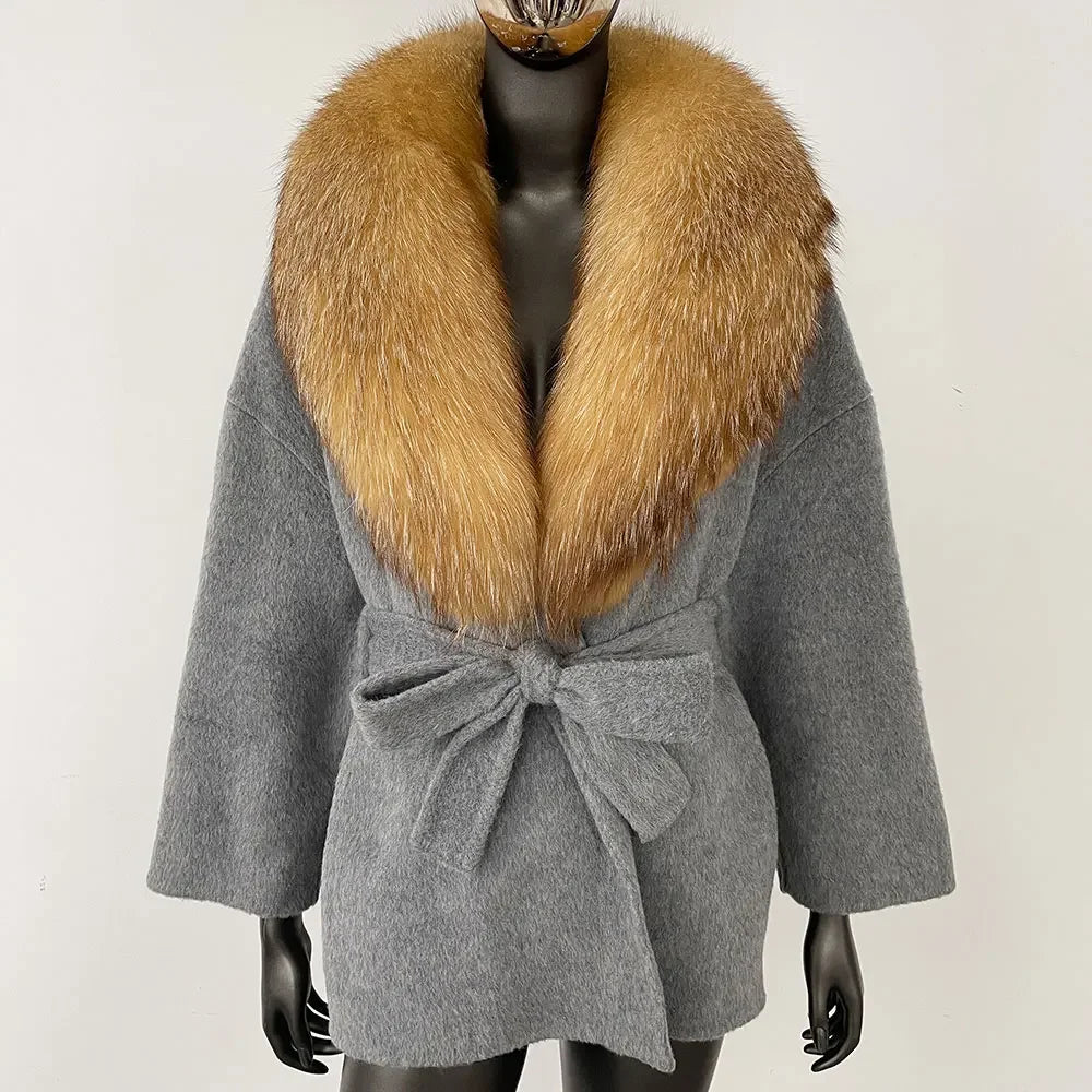 Celeste Fur-Collar Coat