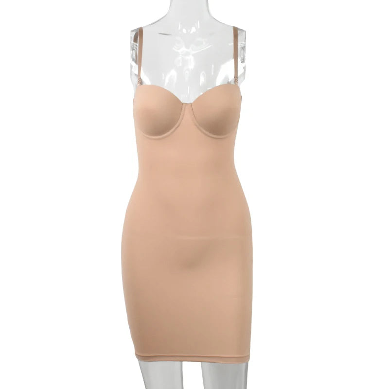Becirzet Dresses For Woman Slimming Slips Mini Straight Tube Dress Body Shaper Body Underwear Party Sexy Female Clothes