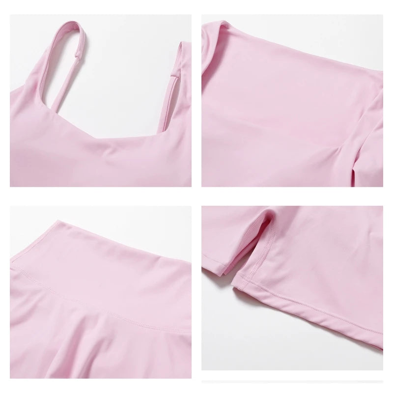 New Summer Long sleeve Shirt Sports Set Women Fitness Yoga Suit Crop Top High Waist Gym Set Women Quick-Dry 2Pcs Yoga Clothes