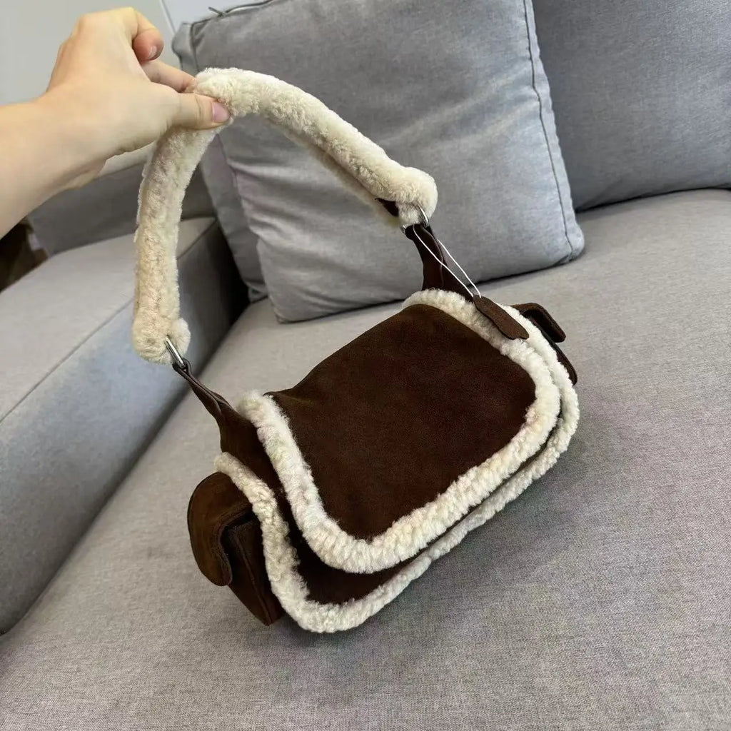Elara Shearling Shoulder Bag