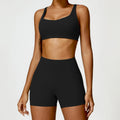 Women Two Pieces Fitness Yoga Set Solid Color Stretchy Soft Gym Suit Breathable Quick Running Sportswear Female Workout Clothes