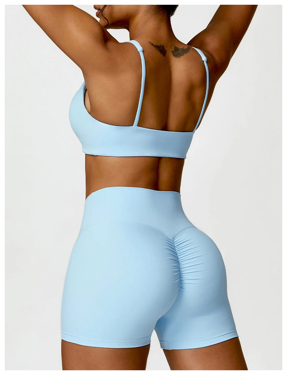 Women Two Pieces Fitness Yoga Set Solid Color Stretchy Soft Gym Suit Breathable Quick Running Sportswear Female Workout Clothes