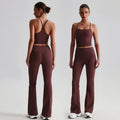 New Arrival Hot Sale Women's Solid 2-Piece Yoga Set Eco-Friendly Breathable Lightweight Quick Dry Spandex/Nylon High Quality OEM