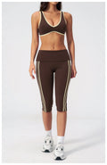 Sports Set 2pcs Yoga Suit Quick-dry Gym Running Set Workout Bra Capri Pants Sports Outfits Ventilate Sportswear Women Tracksuit
