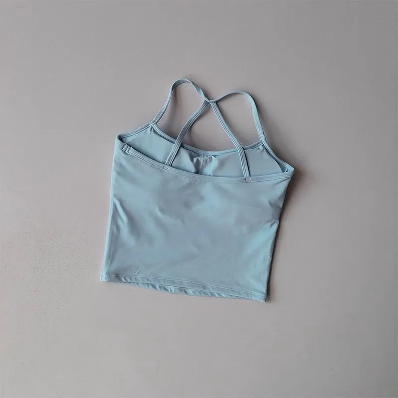 Women's Cross Back Yoga Sports Bra Gym Tank Top Push-Up Workout Bra Fitness Vest Comfortable 'Naked Feeling'Gym Bra Fitness Wear