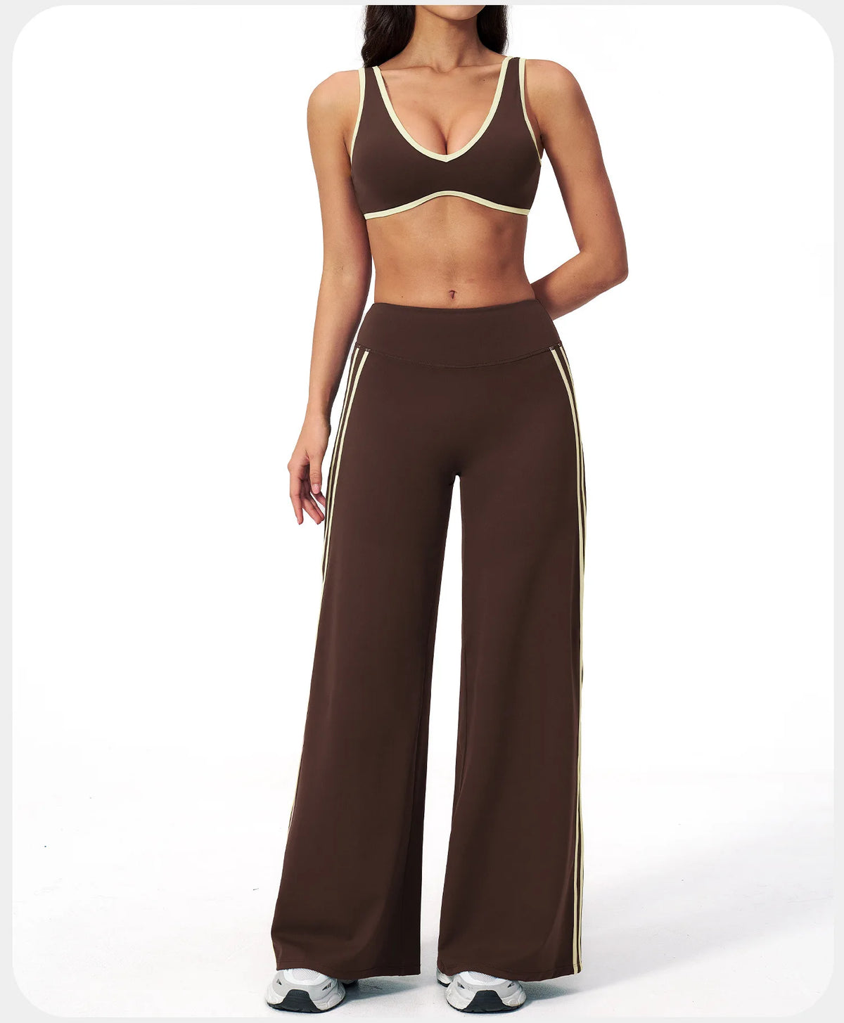 2PCS Yoga Suit Gym Fitness Outfits Women's Tracksuits Sports Bra Flared Trousers Suit Workout Clothes Female Yoga Sports Sets
