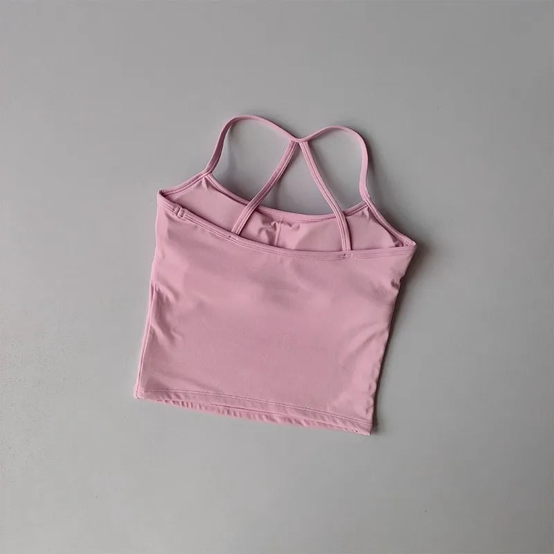 Women's Cross Back Yoga Sports Bra Gym Tank Top Push-Up Workout Bra Fitness Vest Comfortable 'Naked Feeling'Gym Bra Fitness Wear