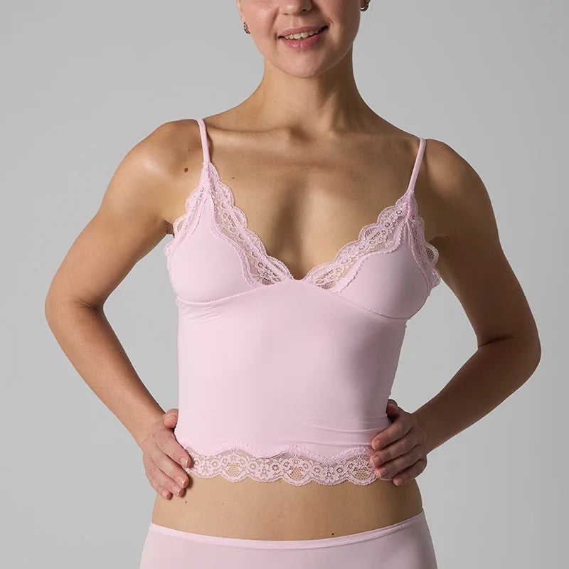 Thin Sleeveless Vest Skin-friendly Sexy Lace Camisoles Adjustable Deep V Suspenders Women Lingerie Underwear Tanks Lady Tanktop