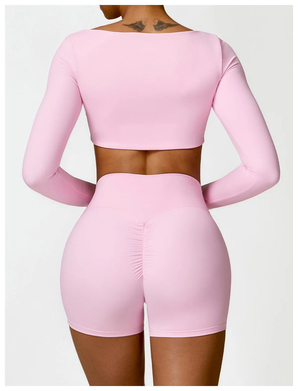 New Summer Long sleeve Shirt Sports Set Women Fitness Yoga Suit Crop Top High Waist Gym Set Women Quick-Dry 2Pcs Yoga Clothes