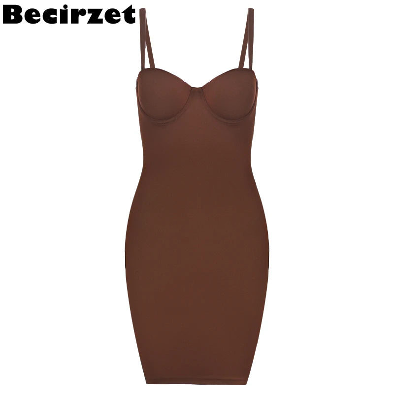 Becirzet Dresses For Woman Slimming Slips Mini Straight Tube Dress Body Shaper Body Underwear Party Sexy Female Clothes