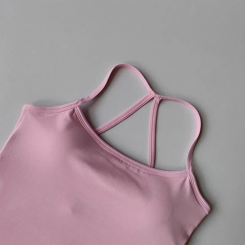 Women's Cross Back Yoga Sports Bra Gym Tank Top Push-Up Workout Bra Fitness Vest Comfortable 'Naked Feeling'Gym Bra Fitness Wear