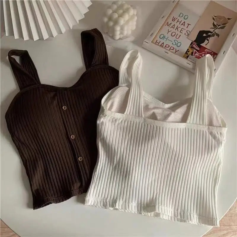Élan Ribbed Button Top