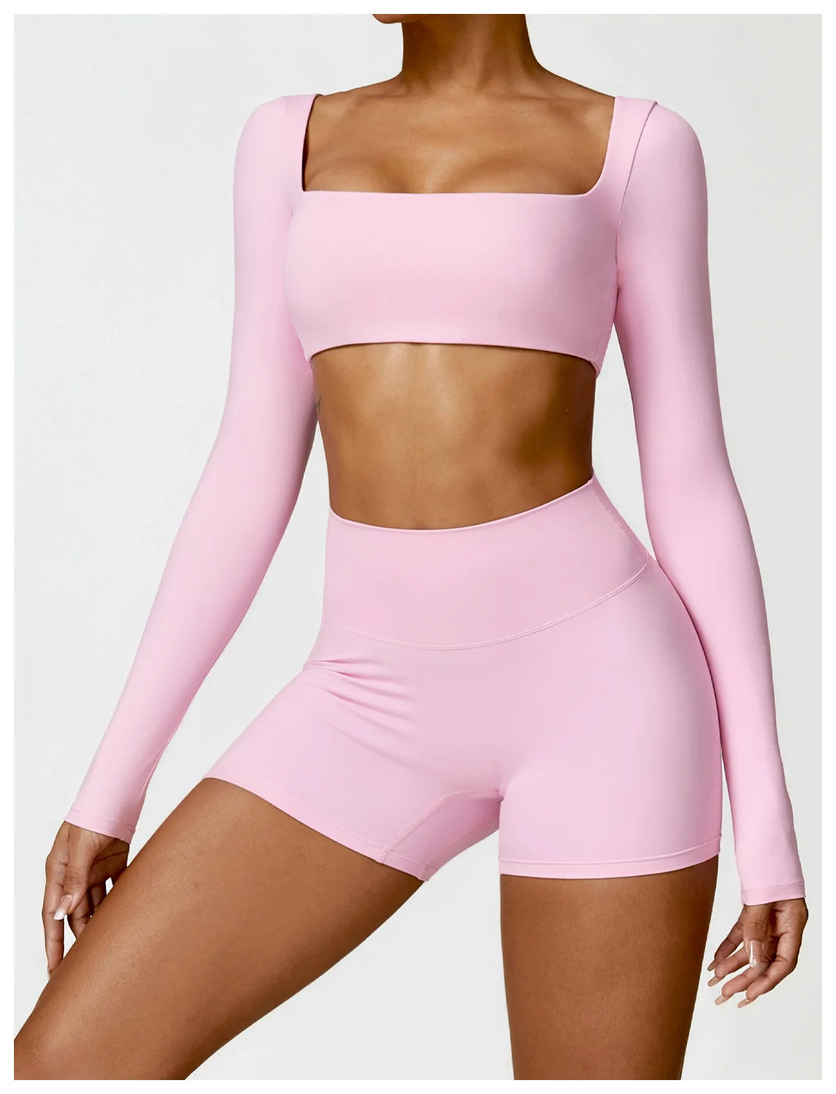 New Summer Long sleeve Shirt Sports Set Women Fitness Yoga Suit Crop Top High Waist Gym Set Women Quick-Dry 2Pcs Yoga Clothes