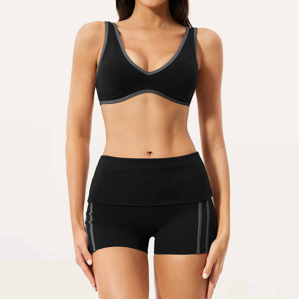 2PCS Yoga Suit Gym Fitness Outfits Women's Tracksuits Sports Bra Flared Trousers Suit Workout Clothes Female Yoga Sports Sets