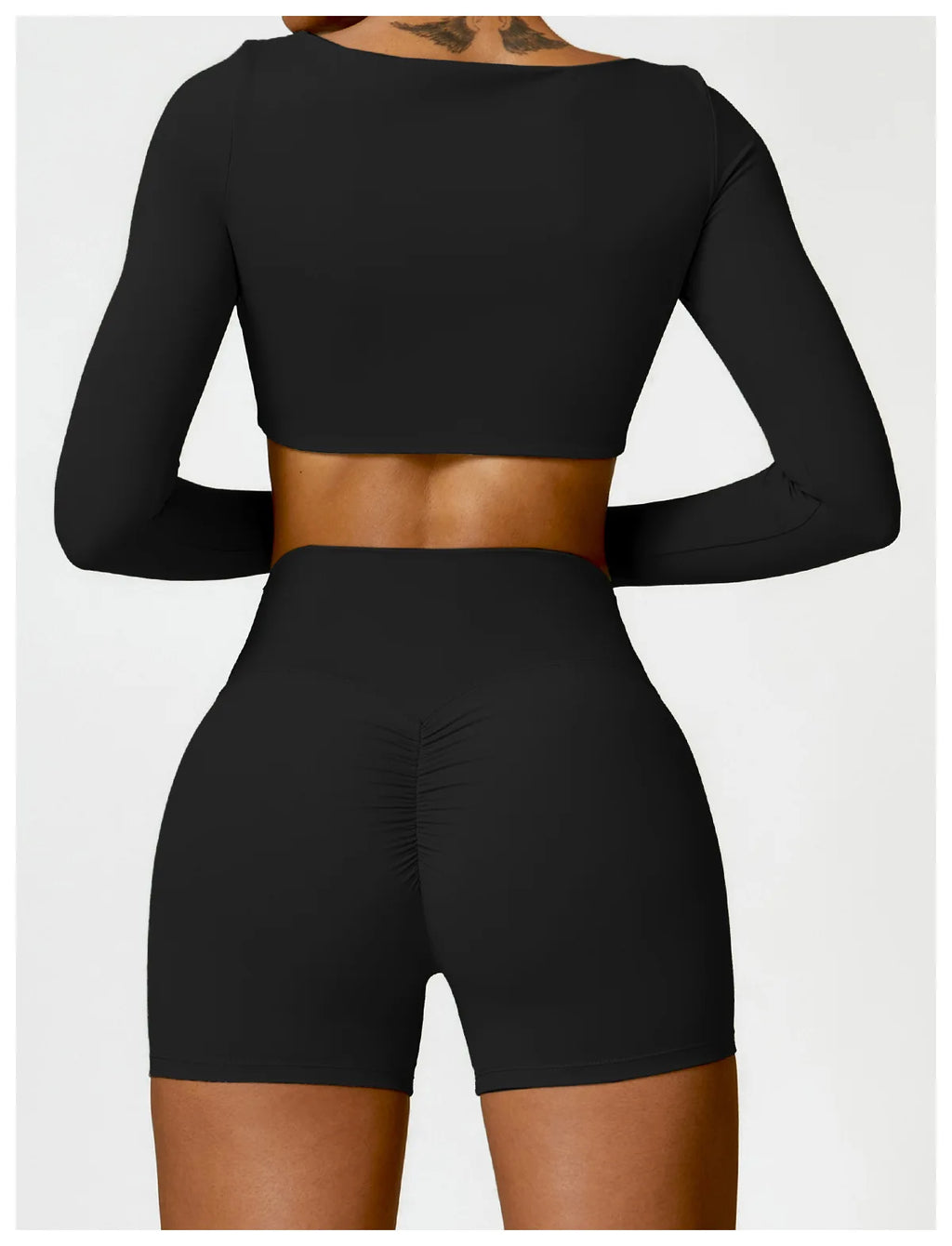 New Summer Long sleeve Shirt Sports Set Women Fitness Yoga Suit Crop Top High Waist Gym Set Women Quick-Dry 2Pcs Yoga Clothes