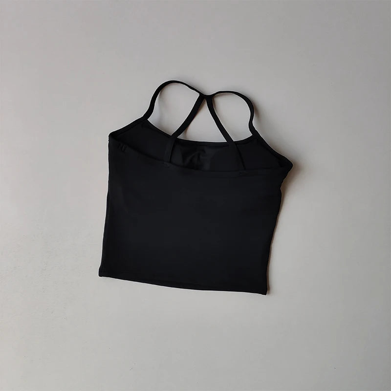Women's Brushed Back Yoga Tank, Quick Dry Workout Vest with Back Support, Breathable Running Top for Gym & Outdoor