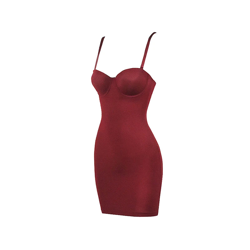 Becirzet Dresses For Woman Slimming Slips Mini Straight Tube Dress Body Shaper Body Underwear Party Sexy Female Clothes