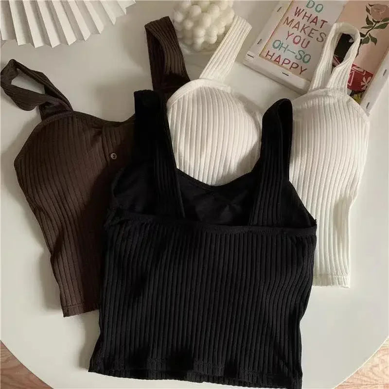 Élan Ribbed Button Top