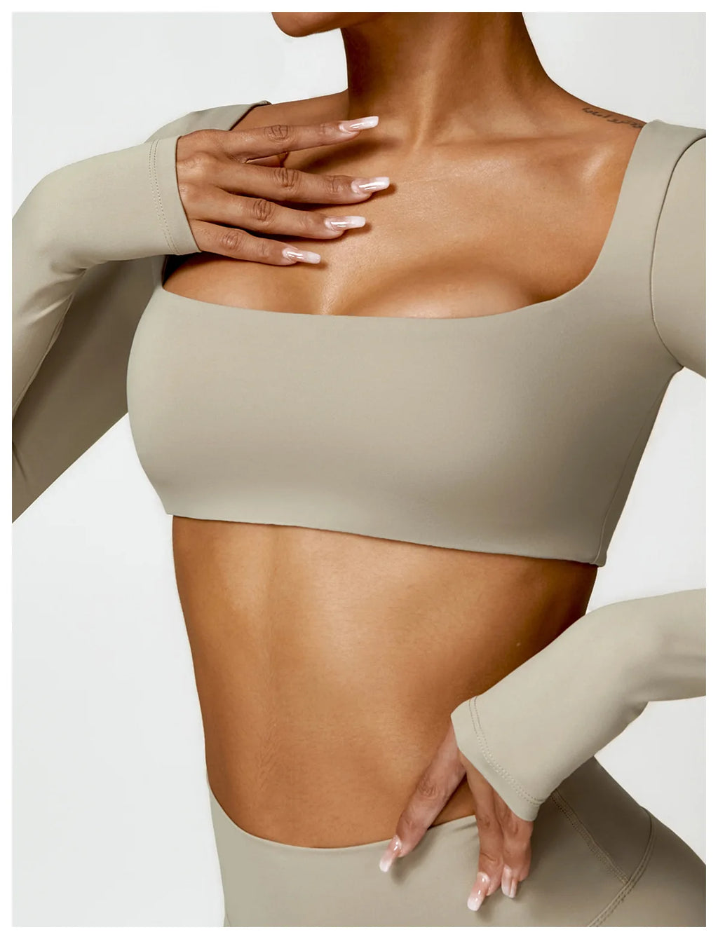 New Summer Long sleeve Shirt Sports Set Women Fitness Yoga Suit Crop Top High Waist Gym Set Women Quick-Dry 2Pcs Yoga Clothes