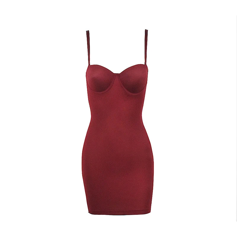 Becirzet Dresses For Woman Slimming Slips Mini Straight Tube Dress Body Shaper Body Underwear Party Sexy Female Clothes