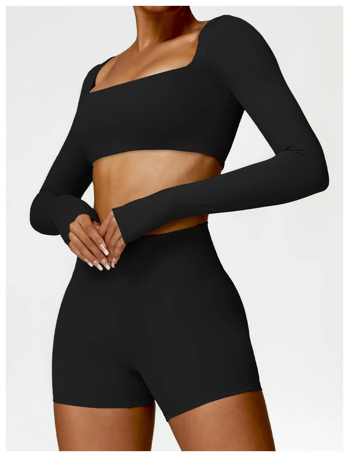 New Summer Long sleeve Shirt Sports Set Women Fitness Yoga Suit Crop Top High Waist Gym Set Women Quick-Dry 2Pcs Yoga Clothes