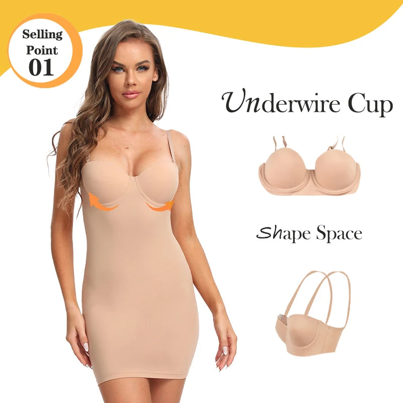 Becirzet Dresses For Woman Slimming Slips Mini Straight Tube Dress Body Shaper Body Underwear Party Sexy Female Clothes