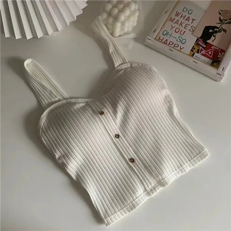 Élan Ribbed Button Top