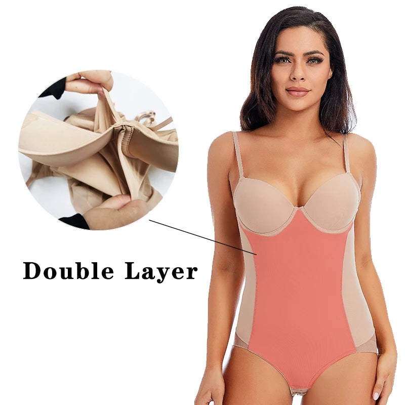 Bodysuit Women Shapewear Body Shaper With Cup Compression Bodies Belly Sheath Waist Trainer Reductive Slimming Underwear