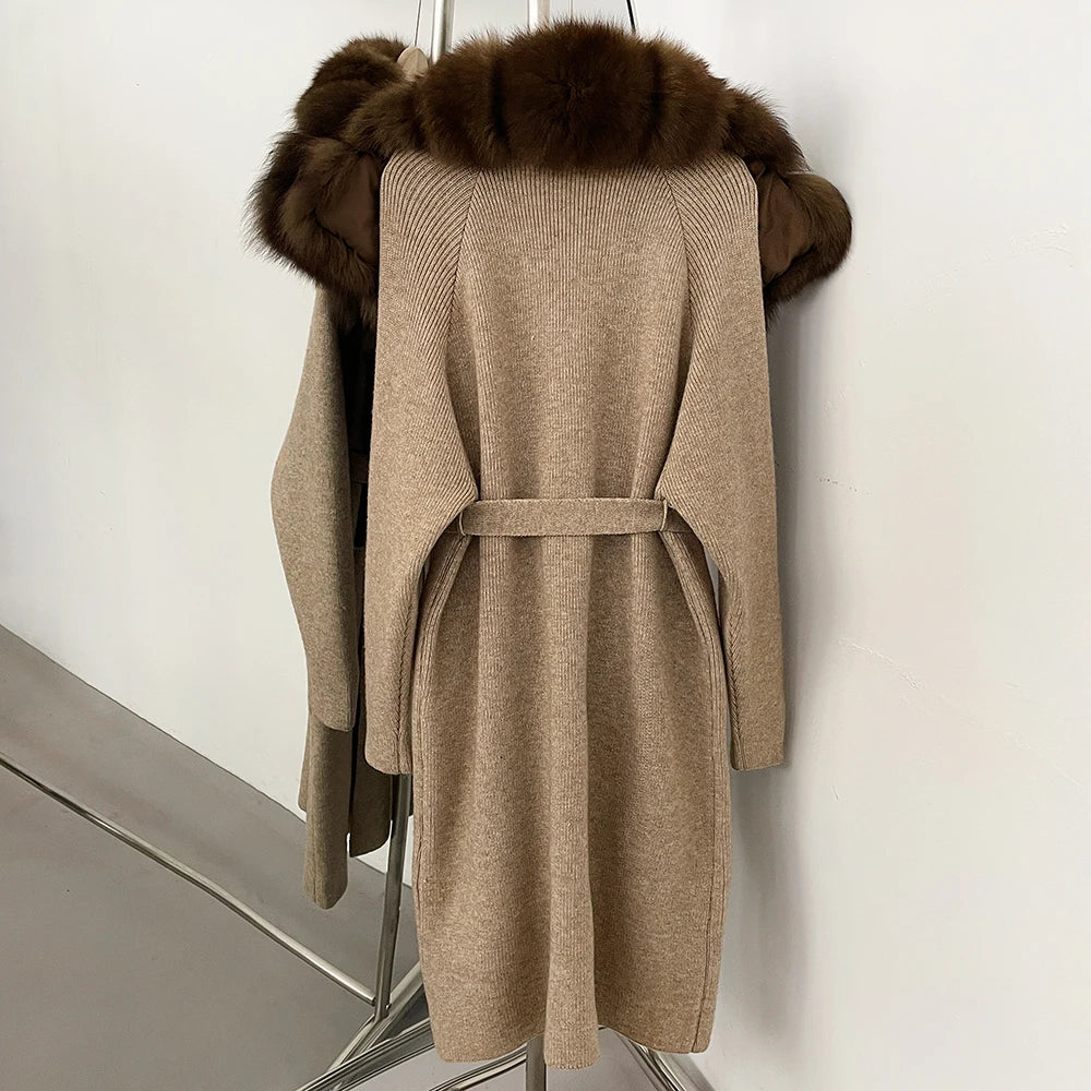 Sienna Fur-Trim Knit Cardigan