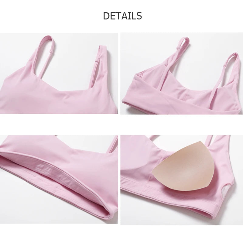 Women Two Pieces Fitness Yoga Set Solid Color Stretchy Soft Gym Suit Breathable Quick Running Sportswear Female Workout Clothes