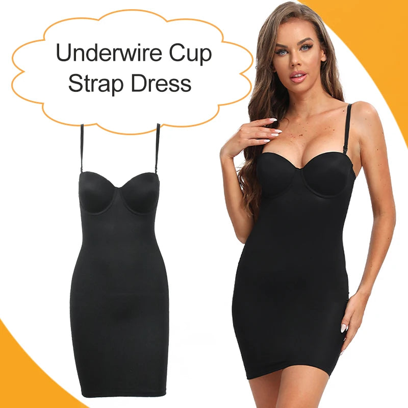 Becirzet Dresses For Woman Slimming Slips Mini Straight Tube Dress Body Shaper Body Underwear Party Sexy Female Clothes