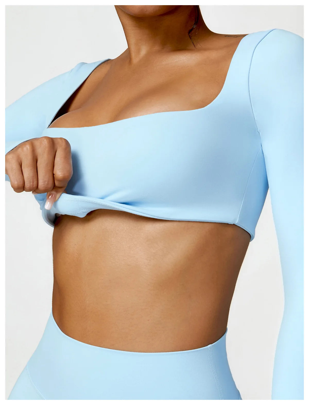 New Summer Long sleeve Shirt Sports Set Women Fitness Yoga Suit Crop Top High Waist Gym Set Women Quick-Dry 2Pcs Yoga Clothes