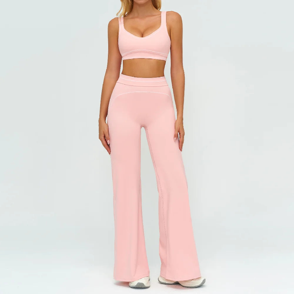 2PCS Yoga Set Gym Fitness Suits Outdoor Sports Outfits Women's Yoga Suit Sports Bra High Waist Leggings Sportswear Athletic Wear