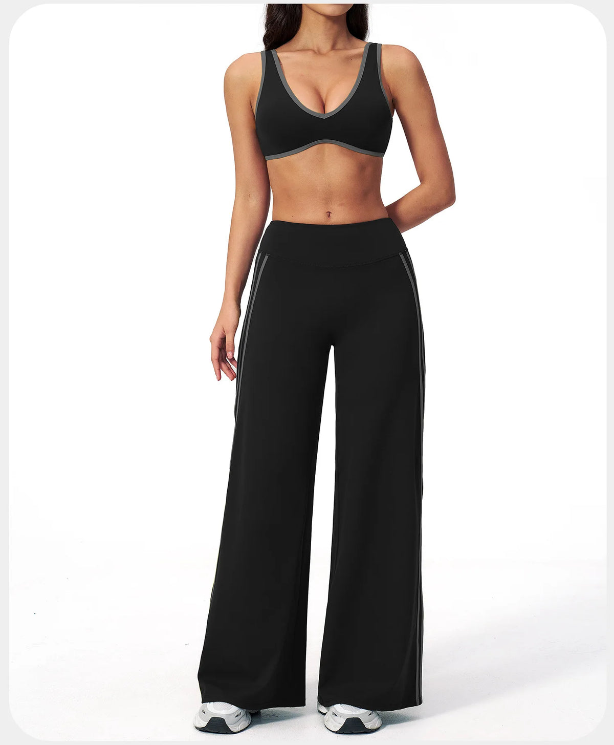 2PCS Yoga Suit Gym Fitness Outfits Women's Tracksuits Sports Bra Flared Trousers Suit Workout Clothes Female Yoga Sports Sets