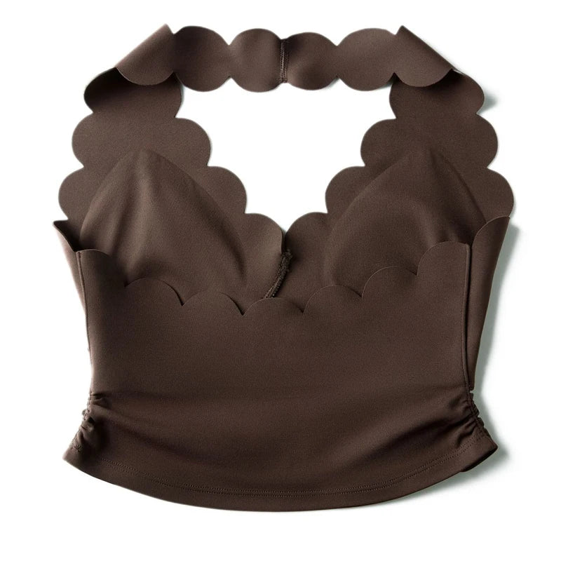Women Fitness Yoga Bra Solid Color Stretch Soft Gym Crop Top Breathable Quick Dry Workout Vest With Chest Pads Female Sportswear