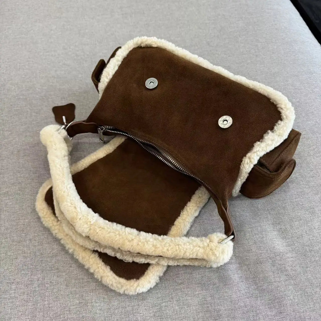 Elara Shearling Shoulder Bag